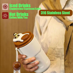 460ml Insulated Travel Coffee Mug Vacuum Flasks Car Mug with Temperature Display, 316 Stainless Steel Vacuum Coffee Cup, Leakproof Tumbler Thermal Mug, Red