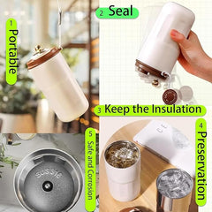 460ml Insulated Travel Coffee Mug Vacuum Flasks Car Mug with Temperature Display, 316 Stainless Steel Vacuum Coffee Cup, Leakproof Tumbler Thermal Mug, Red