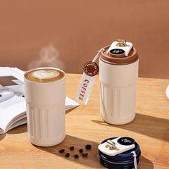 460ml Insulated Travel Coffee Mug Vacuum Flasks Car Mug with Temperature Display, 316 Stainless Steel Vacuum Coffee Cup, Leakproof Tumbler Thermal Mug, Red