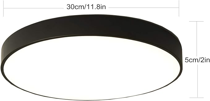 Hylumen 30cm 48W LED Ceiling Light Flush Mount Lighting Fixture Round Modern LED Ceiling Lamp for Living Room Bedroom Kitchen Hallway Office (White Light 6500K)