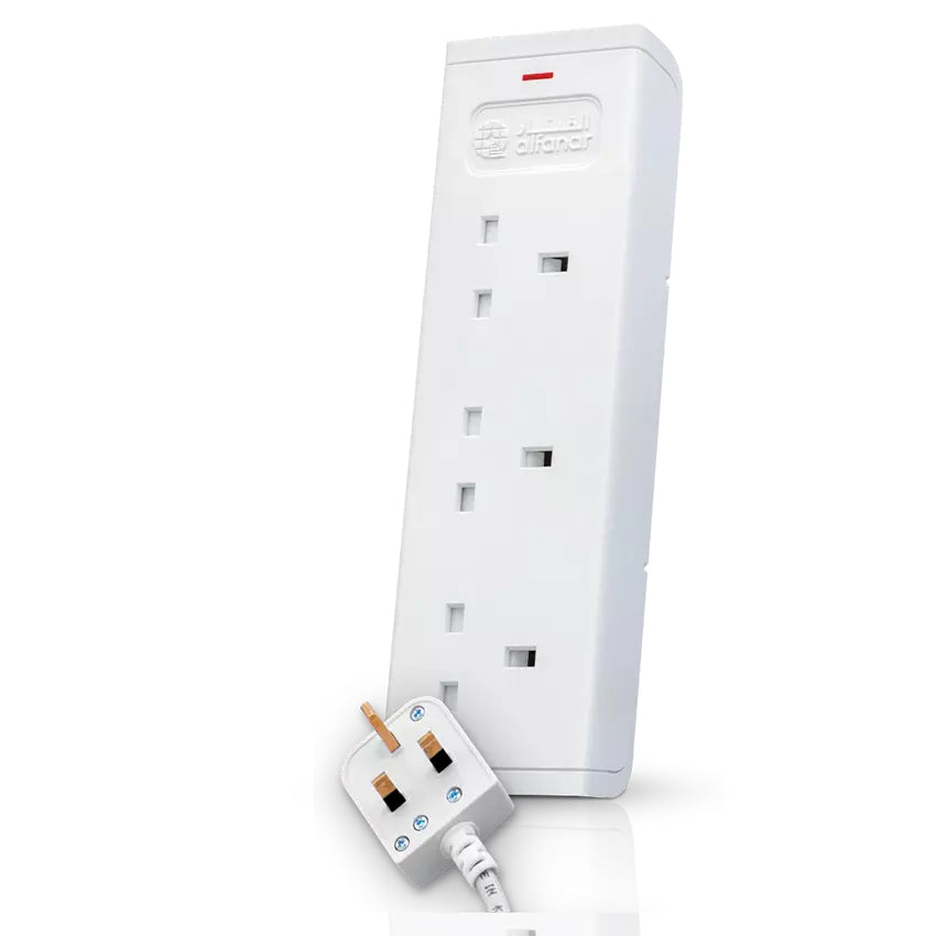 AL FANAR 3 Sockets Cord Extension 13A White 3meter