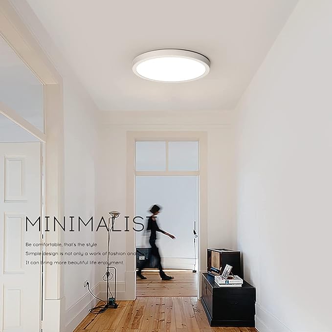 Hylumen 30cm 48W LED Ceiling Light Flush Mount Lighting Fixture Round Modern LED Ceiling Lamp for Living Room Bedroom Kitchen Hallway Office (White Light 6500K)