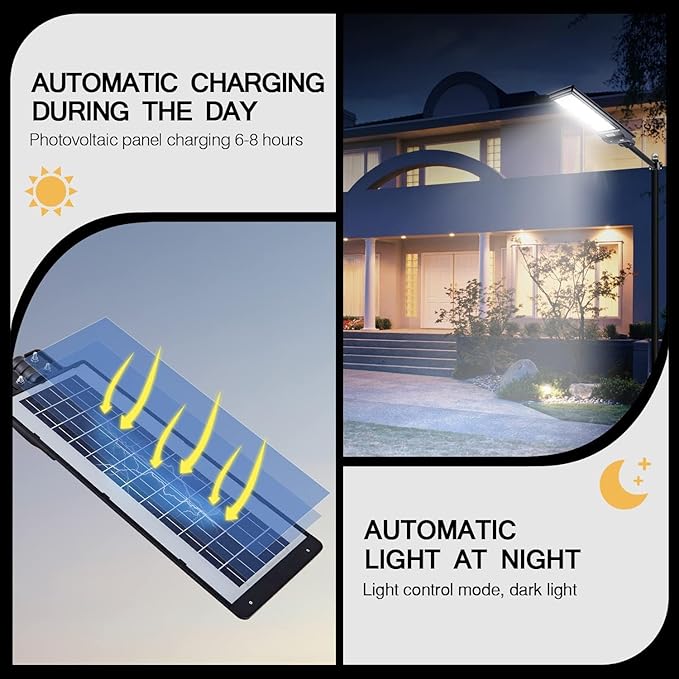 ALRAED LED Outdoor Solar Light Rechargeable 300W