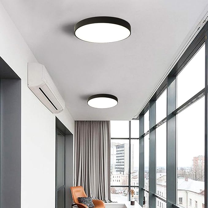 Hylumen 30cm 48W LED Ceiling Light Flush Mount Lighting Fixture Round Modern LED Ceiling Lamp for Living Room Bedroom Kitchen Hallway Office (White Light 6500K)