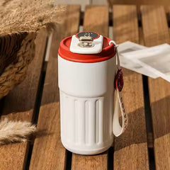 460ml Insulated Travel Coffee Mug Vacuum Flasks Car Mug with Temperature Display, 316 Stainless Steel Vacuum Coffee Cup, Leakproof Tumbler Thermal Mug, Red