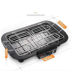 Smokeless Electric Grill BBQ Barbecue BBQ Grill 2000W with Thermostat, Water Filled Drip Tray, with 5 levels of Temperature Adjustment