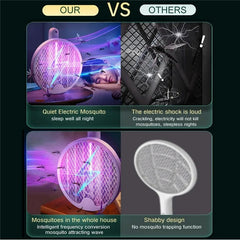 AlRaed Electric Fly Mosquito Swatter Foldable Hanging Mosquito Killer USB Rechargeable Bug Zapper for Home and Outdoor