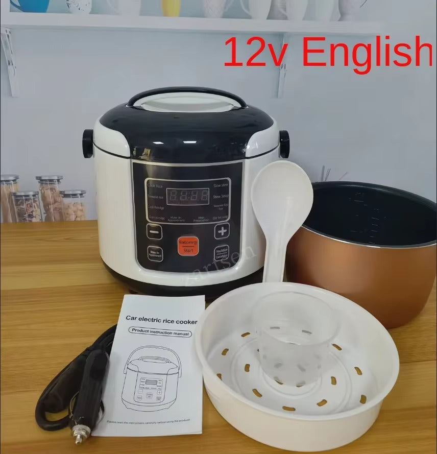 Portable Car Rice Cooker 2L Electric Truck Multi Cooker Soup Porridge Cooking Food Cooker Steamer Electric Lunch Box 12V Or 24V
