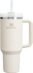 Stanley Quencher H2.0 FlowState Stainless Steel Vacuum Insulated Tumbler with Lid and Straw for Water, Iced Tea or Coffee Smoothie & More - Cream, 40 oz Water Bottle