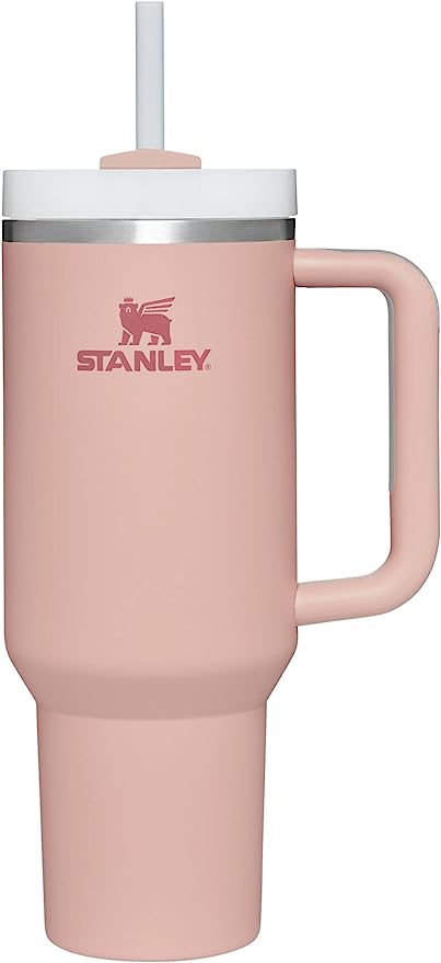 Stanley Quencher Stainless Steel Vacuum Insulated Tumbler with Lid and Straw for Water, Iced Tea or Coffee, Smoothie and More, 40 oz (Pink)